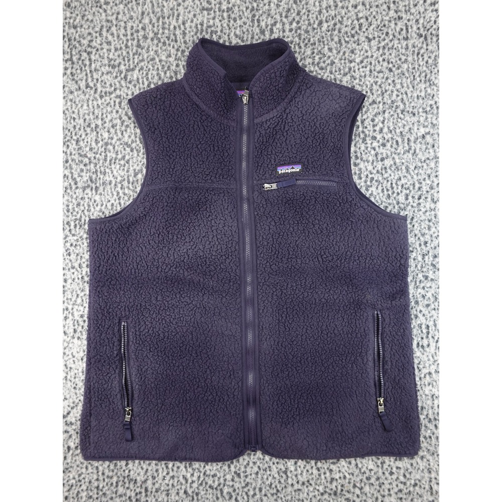 Patagonia Synchilla Fleece Vest Mens XL Navy Blue Full Zip Corporate Logo